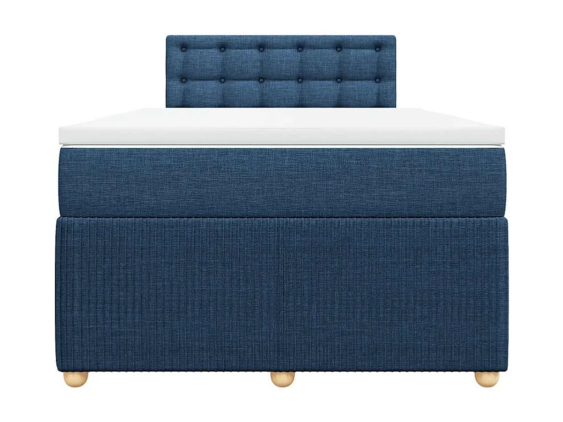 Boxspringbett mit Matratze Blau 120x190 cm Stoff