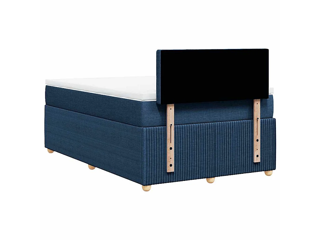 Sommier à lattes de lit avec matelas bleu 120x190 cm tissu
