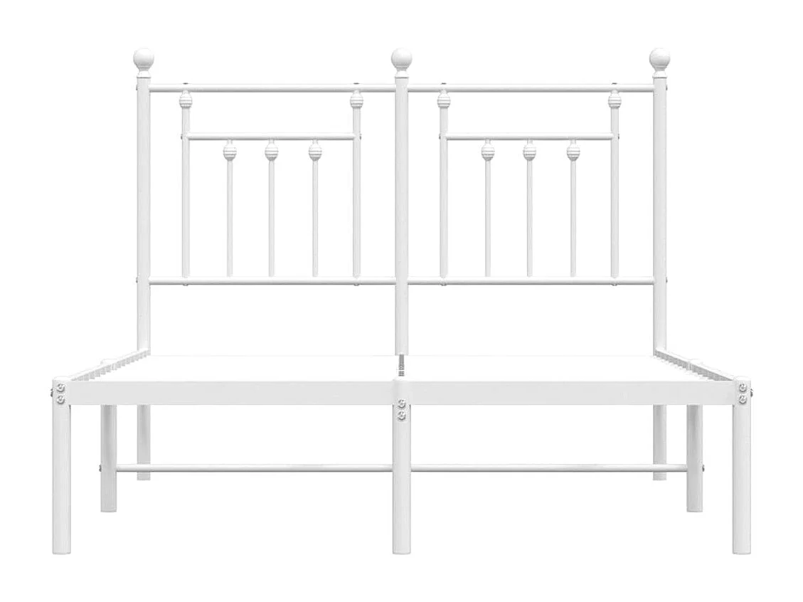 Cadre de lit métal sans matelas et tête de lit blanc 120x200 cm