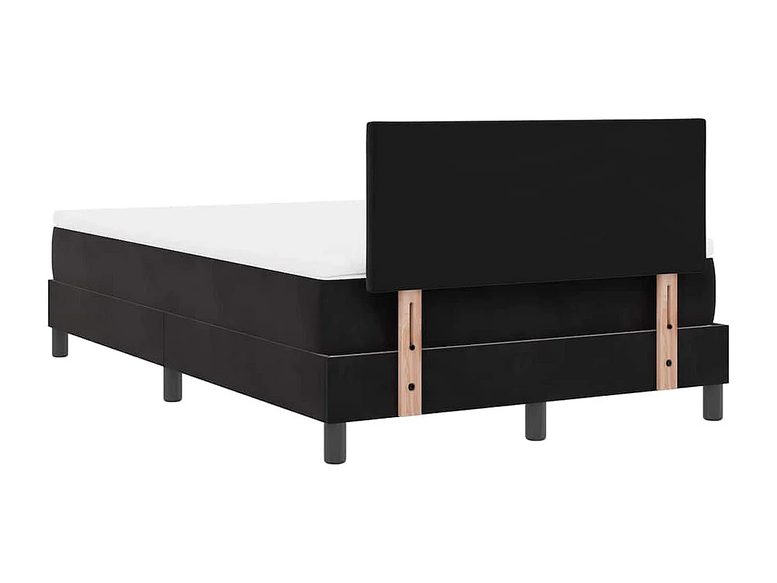Lit à ressorts avec matelas Noir 120 x 190 cm tissu
