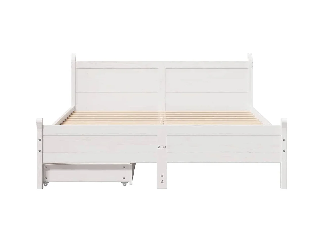 Cadre de lit sans matelas blanc 120x190 cm bois de pin massif