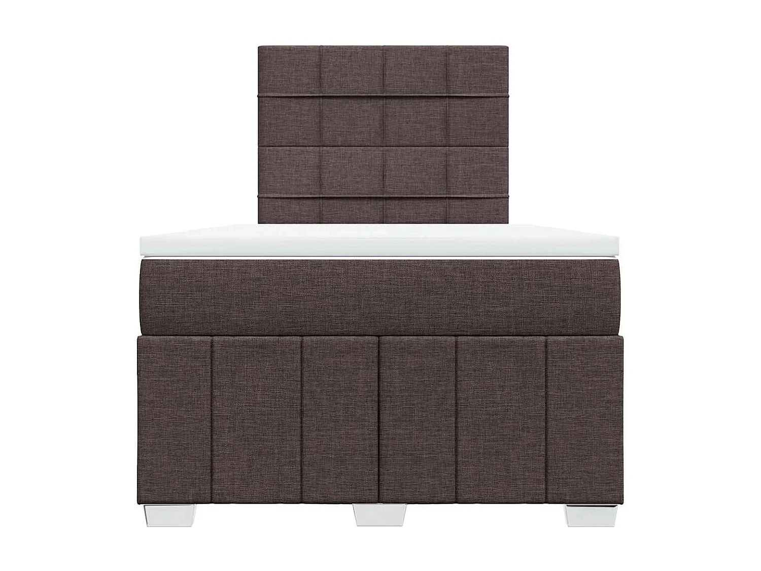 Boxspring met matras stof donkerbruin 120x190 cm