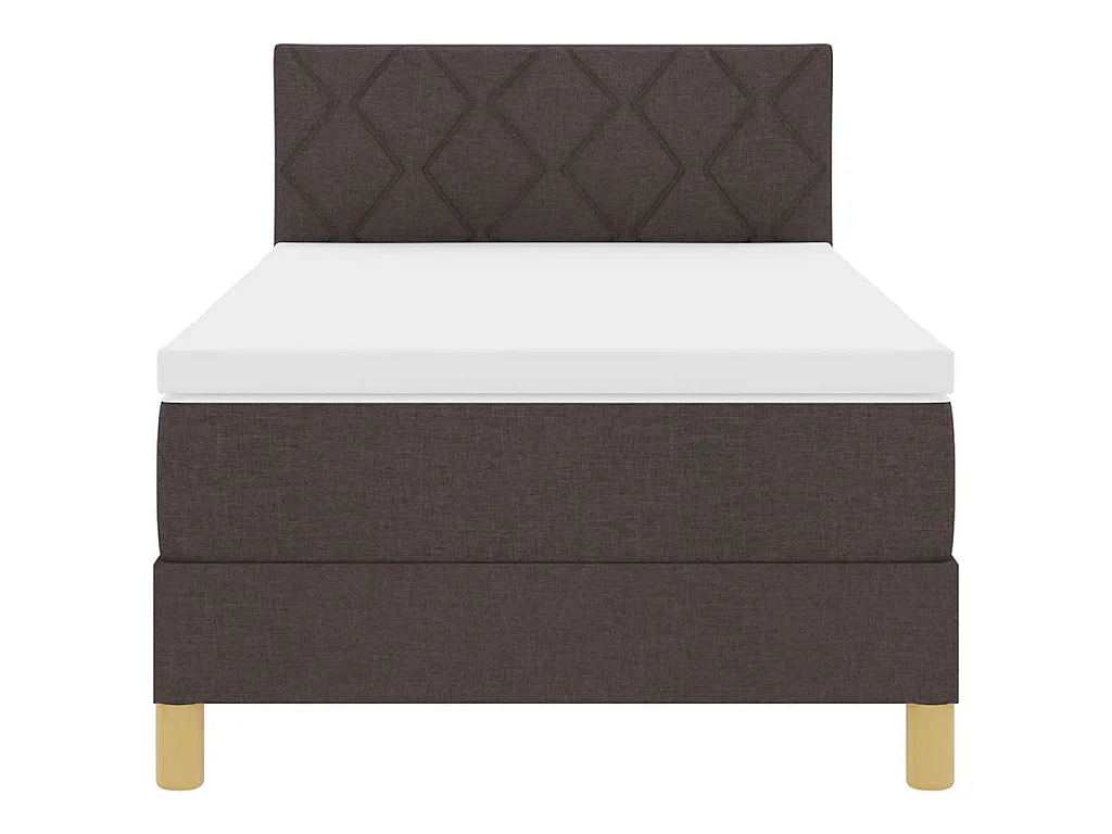 Letto a molle con cuscino Marrone Scuro 100 x 200 cm Tessuto