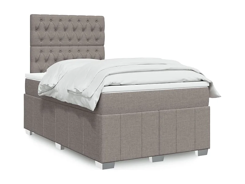 Cama boxspring c/ colchão 120x190cm tecido castanho-acinzentado