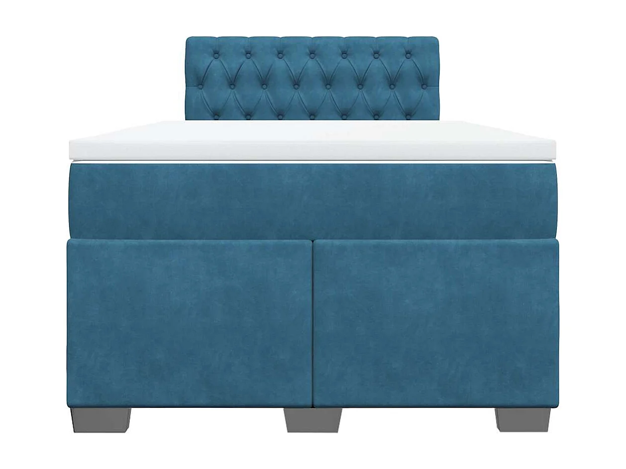 Giroletto a Molle con Materasso Blu 120x190 cm in Velluto