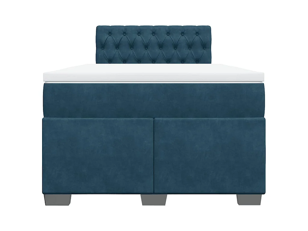 Boxspringbett mit Matratze Blau 120x190 cm Samt