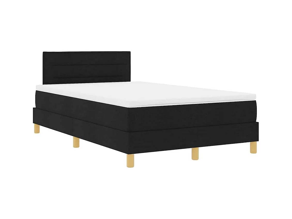 Lit boxspring avec matelas avec matelas Noir 120 x 200 cm tissu
