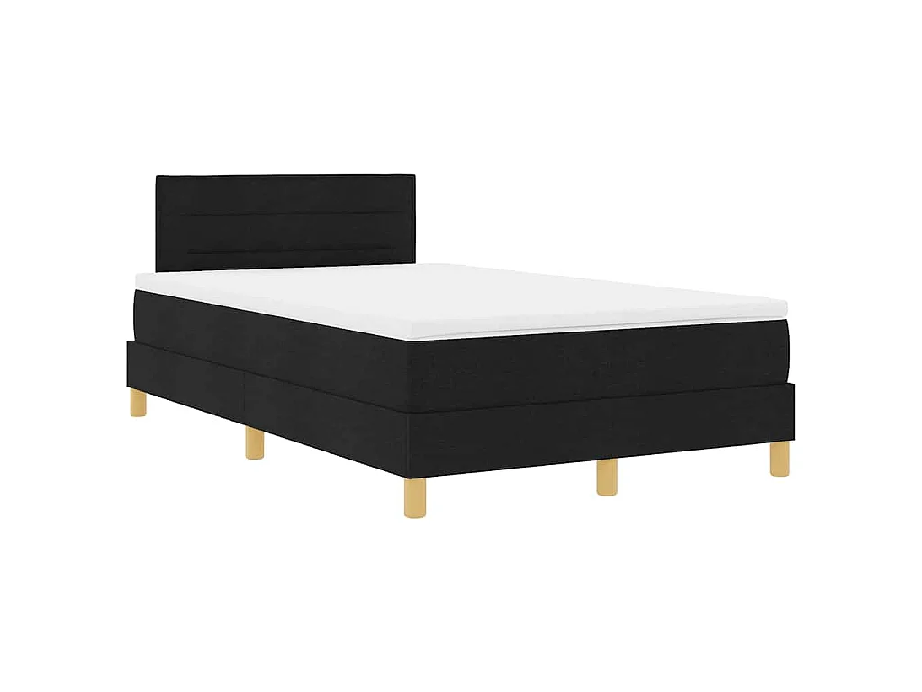 Letto a molle con cuscino Nero 120 x 200 cm Tessuto