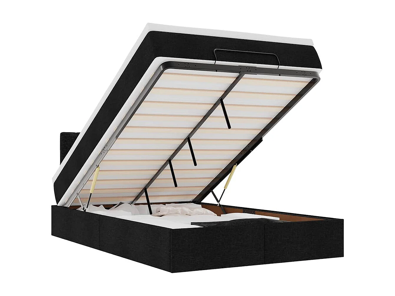 Bed poef met matras en LED's 120x190 cm stof zwart