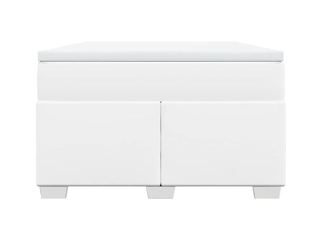 Cama com molas/colchão 120x200 cm couro artificial branco