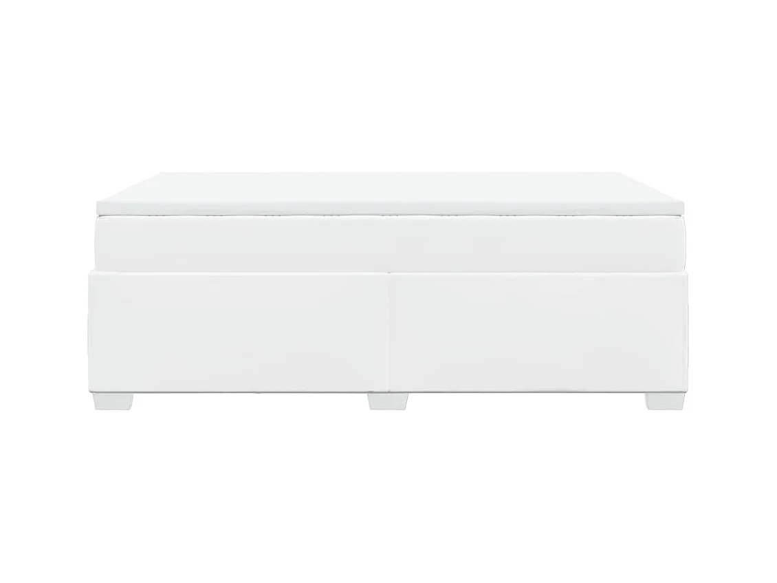 Cama com molas/colchão 120x200 cm couro artificial branco