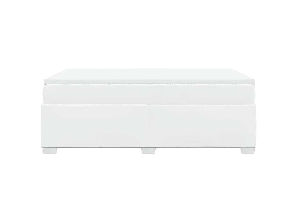 Boxspring met matras kunstleer wit 120x200 cm