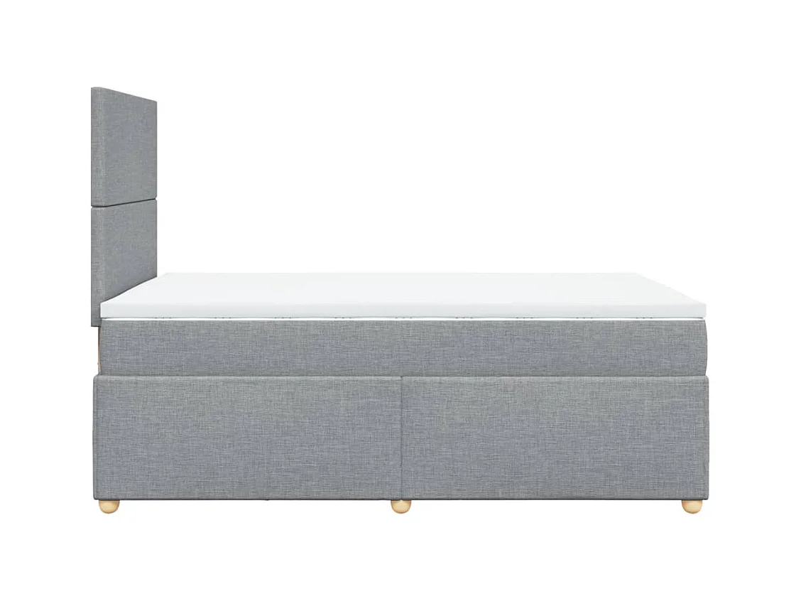 Boxspringbett mit Matratze Hellgrau 120x190 cm Stoff