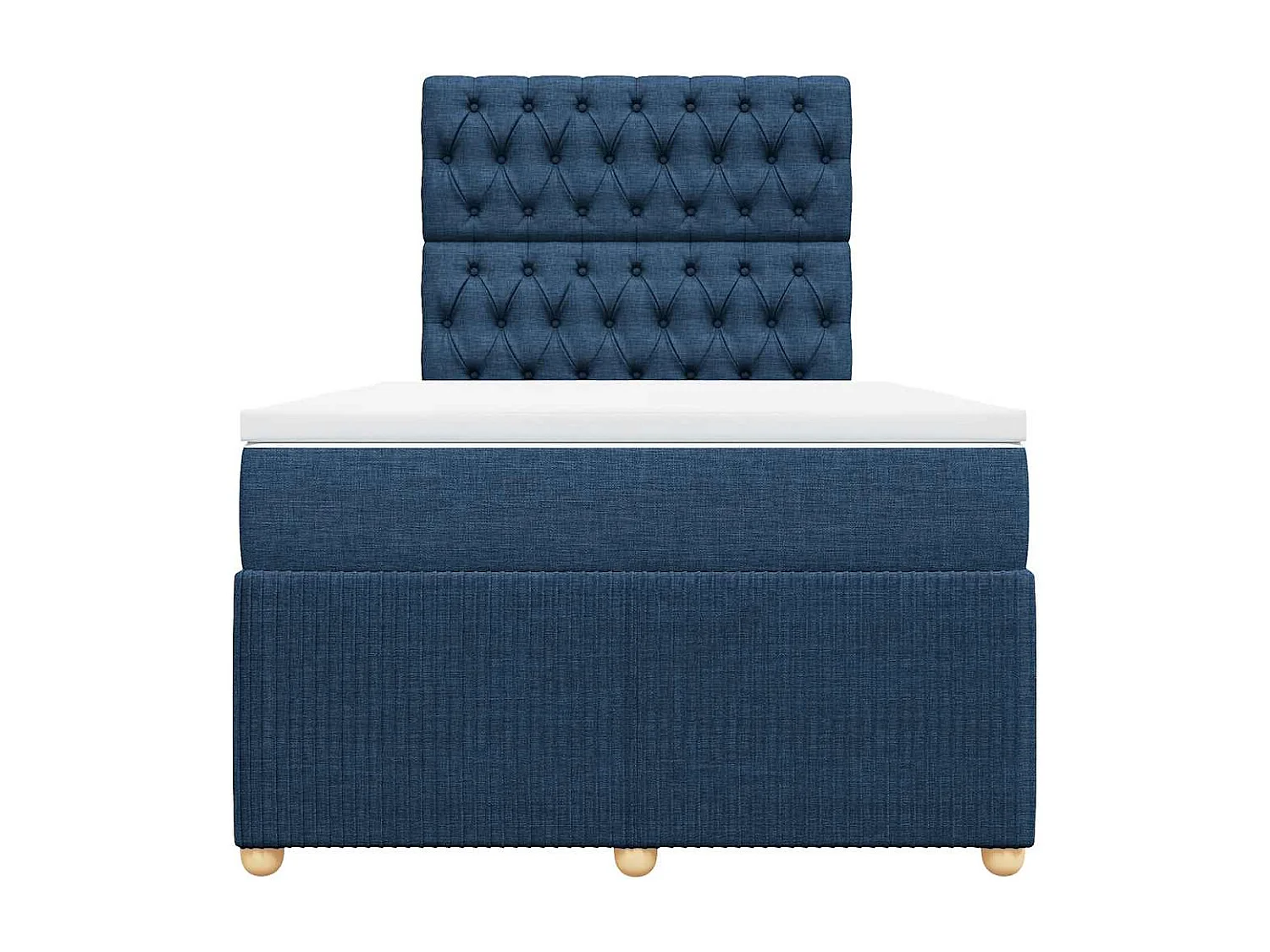 Sommier à lattes de lit avec matelas bleu 120x190 cm tissu