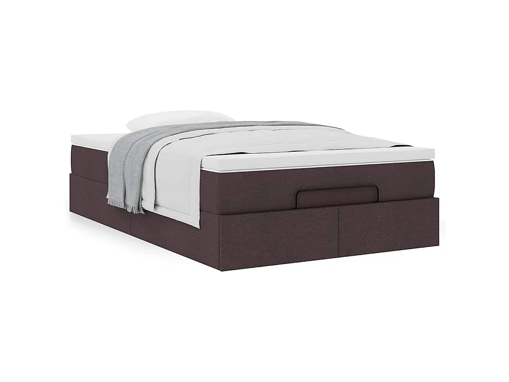 Ottoman-Bett mit Matratze Dunkelbraun 120x200 cm Stoff
