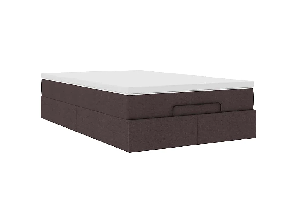 Ottoman-Bett mit Matratze Dunkelbraun 120x200 cm Stoff