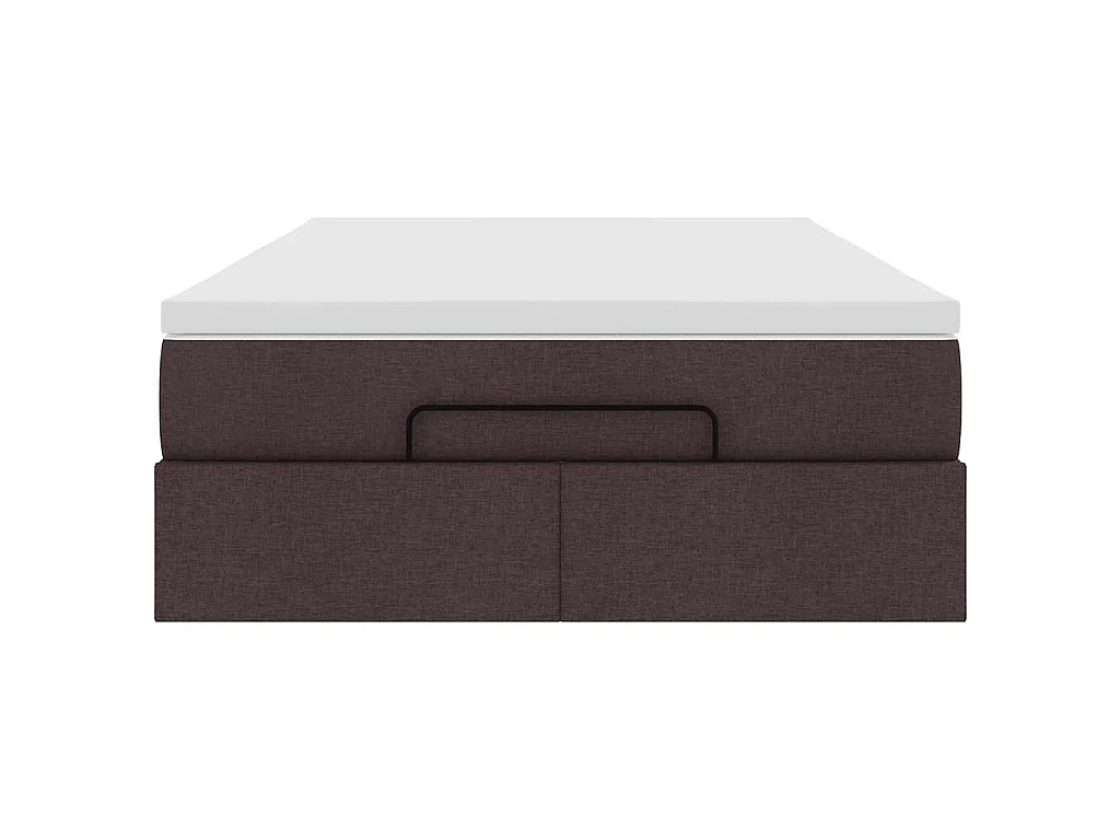 Ottoman-Bett mit Matratze Dunkelbraun 120x200 cm Stoff