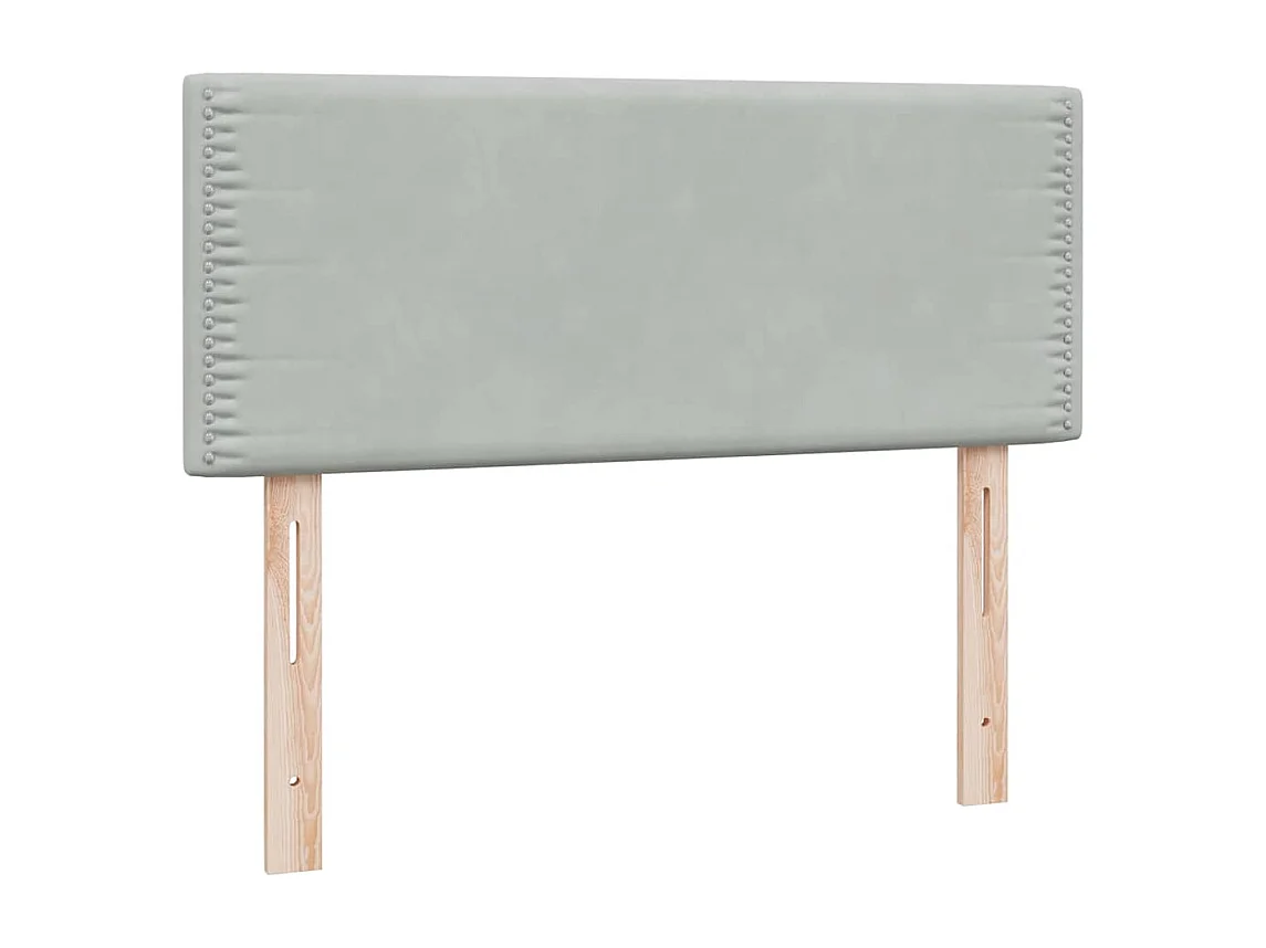 Boxspring met matras fluweel lichtgrijs 120x210 cm