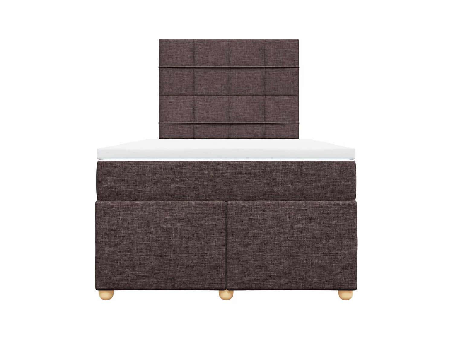 Cama box spring con colchón tela marrón oscuro 120x200 cm