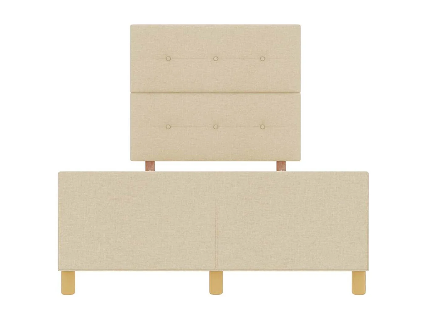 Cadre de lit avec tête de lit Crème 120 x 190 cm tissu