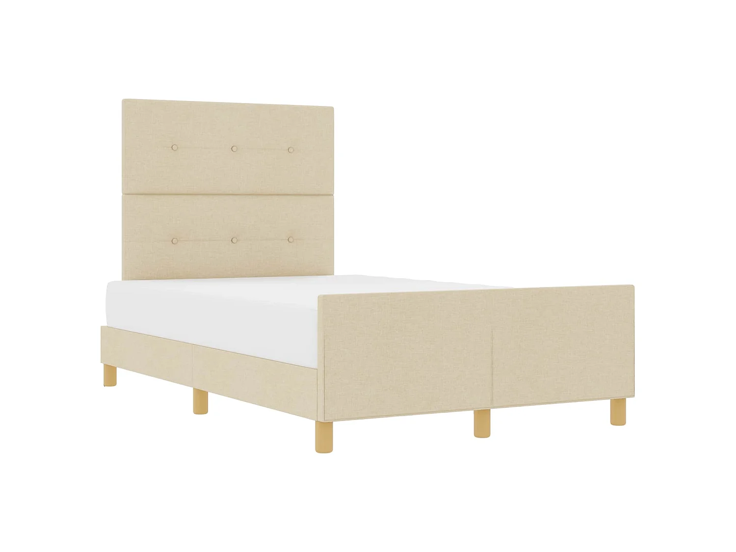 Bettgestell mit Kopfteil Creme 120 x 190 cm Stoff