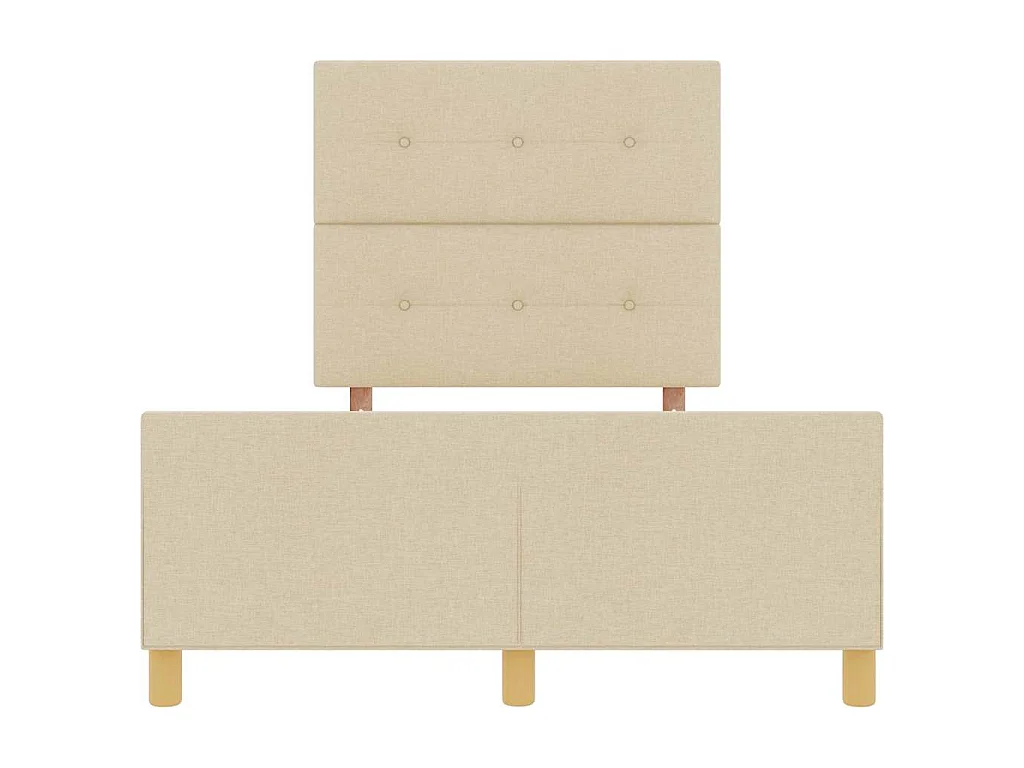 Bettgestell mit Kopfteil Creme 120 x 190 cm Stoff
