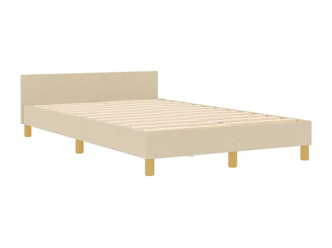 Struttura del letto con testiera Crema 120 x 190 cm Tessuto