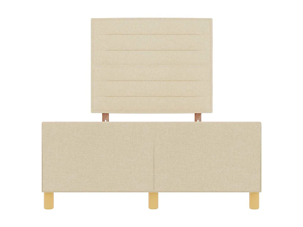 Bettgestell mit Kopfteil Creme 120 x 190 cm Stoff