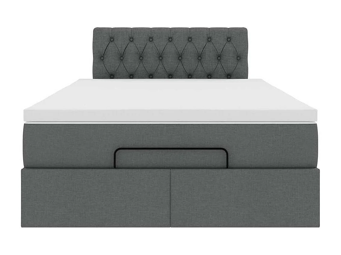 Bed met matras 120x190 cm stof donkergrijs