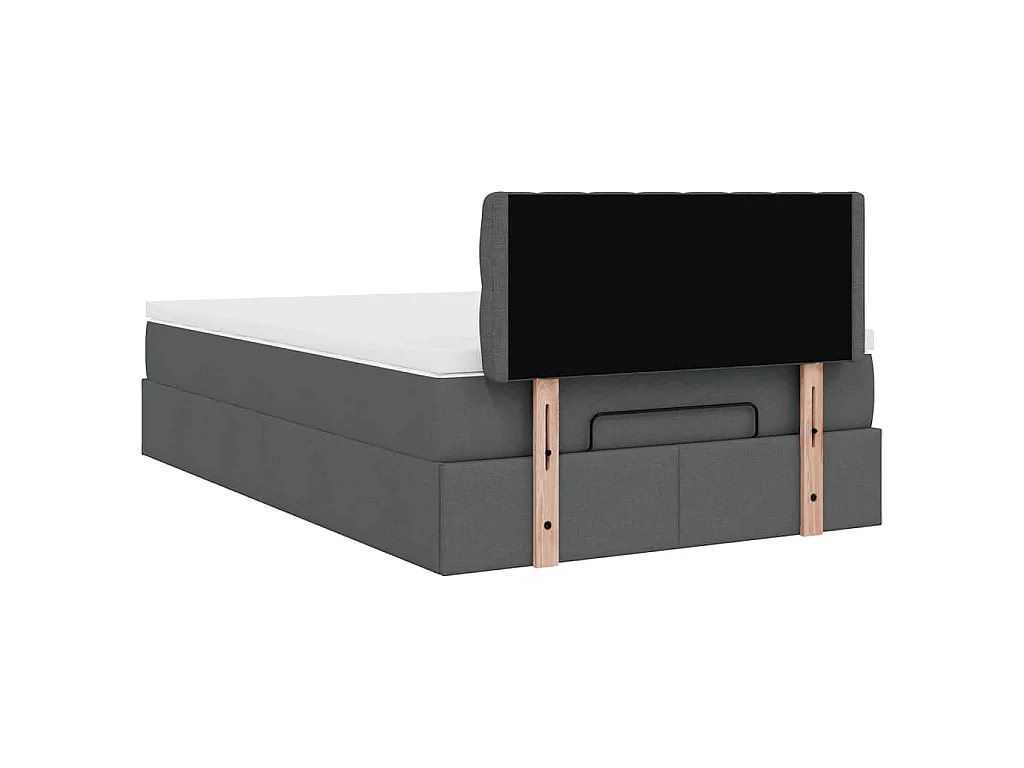 Ottoman-Bett mit Matratze Dunkelgrau 120x190 cm Stoff