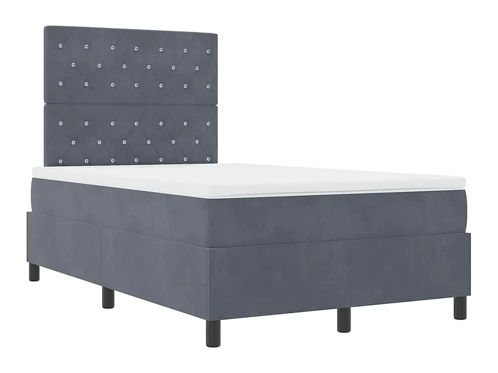 Boxspringbett mit Matratze Dunkelgrau 120 x 200 cm Samt