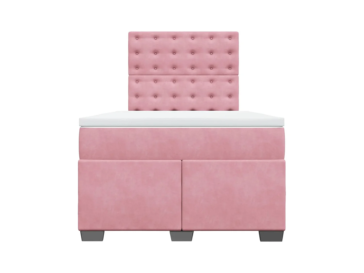 Sommier à lattes de lit avec matelas rose 120x190 cm velours