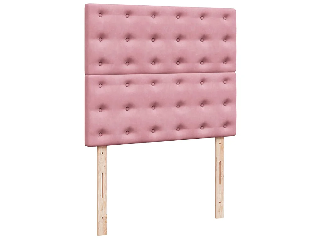 Boxspring met matras fluweel roze 120x190 cm