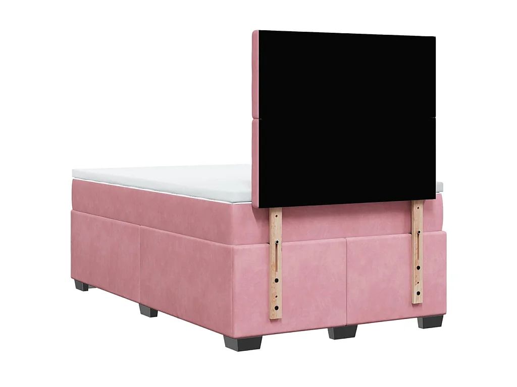 Boxspring met matras fluweel roze 120x190 cm