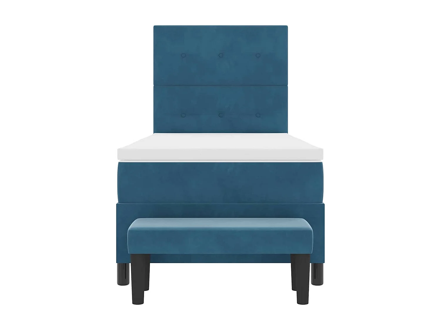 Boxspring bed met matras Donkerblauw 100 x 200 cm Fluweel