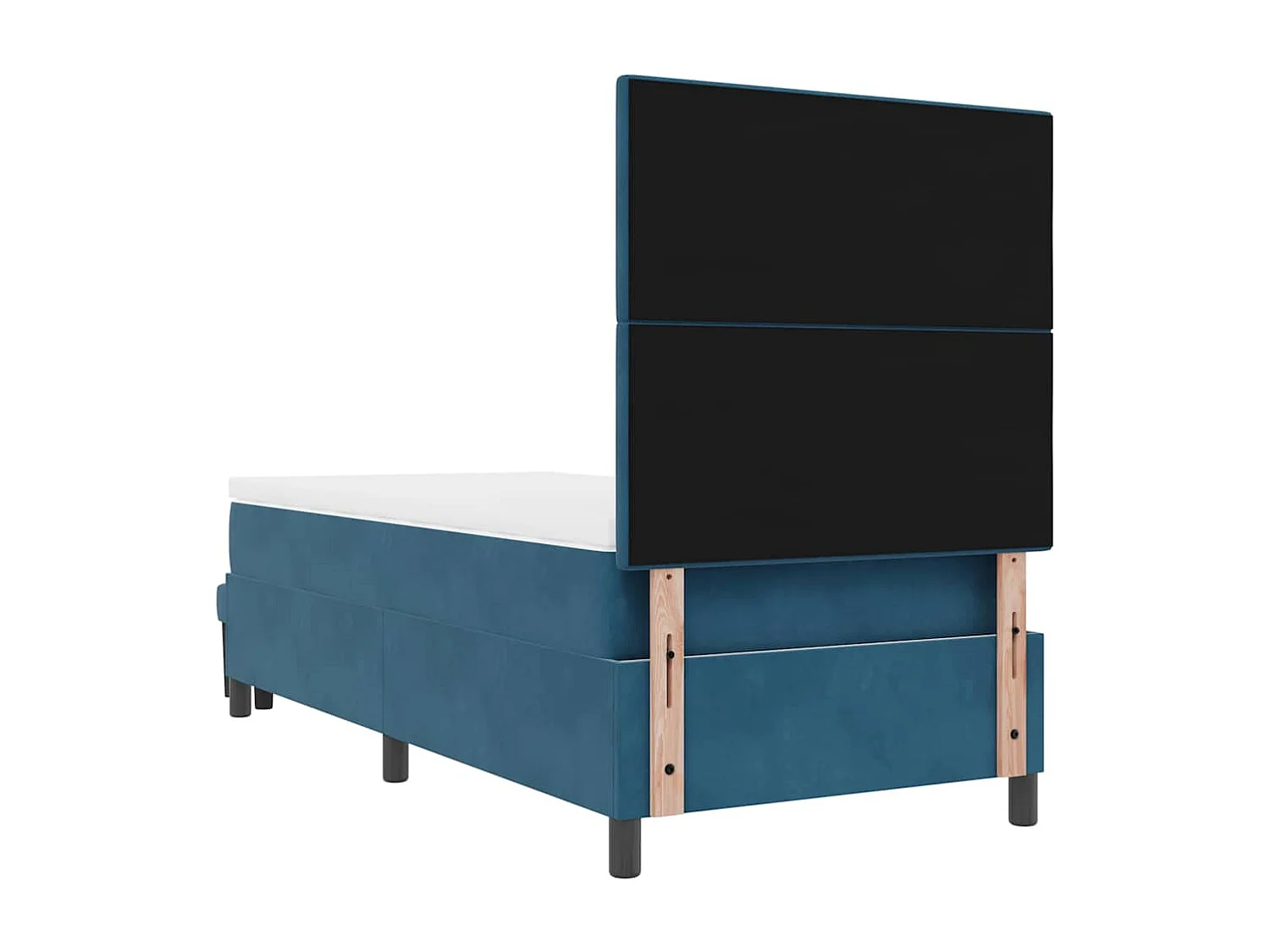 Boxspring bed met matras Donkerblauw 100 x 200 cm Fluweel