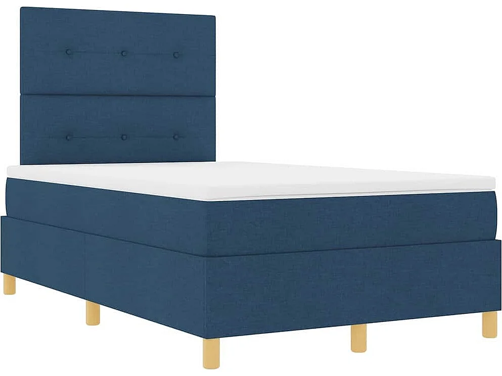 Boxspringbed met matras met hoofdeinde Blauw 120 x 190 cm Stof