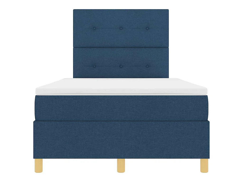 Letto a molle con testiera Blu 120 x 190 cm Tessuto