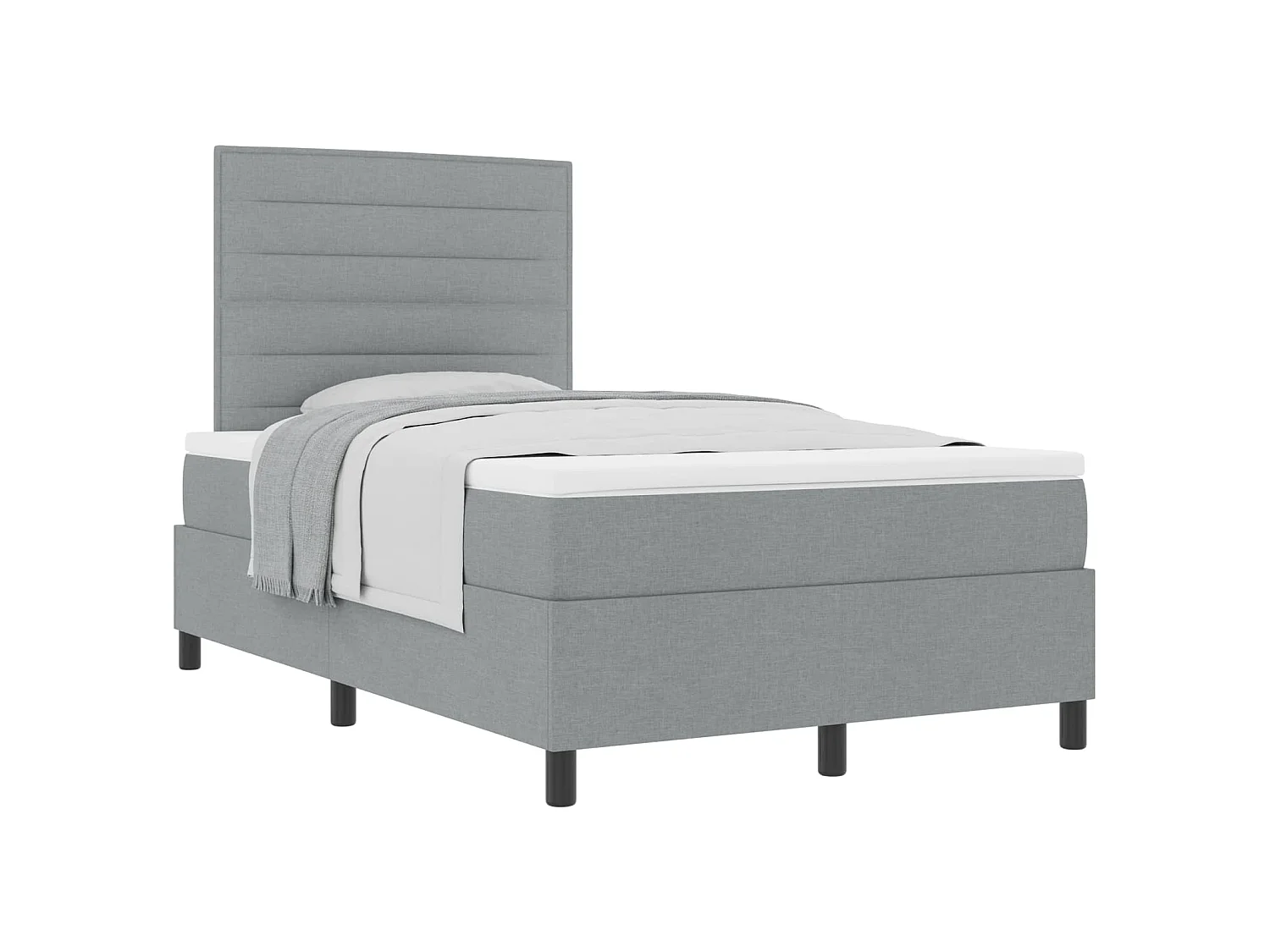 Boxspringbed met matras Lichtgrijs 120 x 190 cm Stof