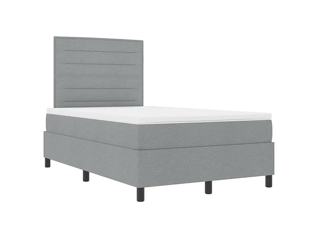 Boxspringbed met matras Lichtgrijs 120 x 190 cm Stof