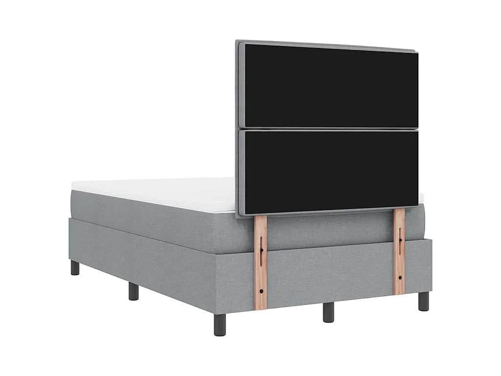 Boxspringbed met matras Lichtgrijs 120 x 190 cm Stof