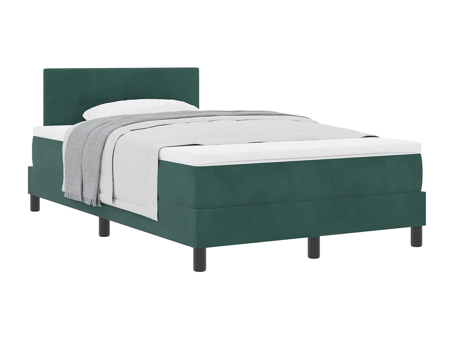 Lit à ressorts avec matelas Vert foncé 120 x 190 cm Velours