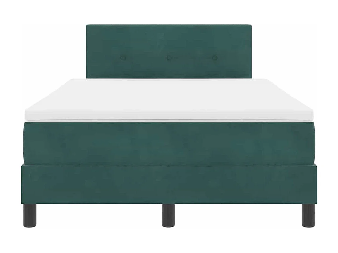Lit à ressorts avec tête de lit Vert foncé 120 x 190 cm Velours