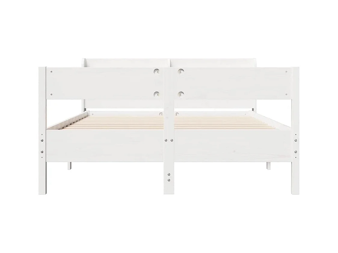 Cadre de lit sans matelas blanc 120x190 cm bois de pin massif