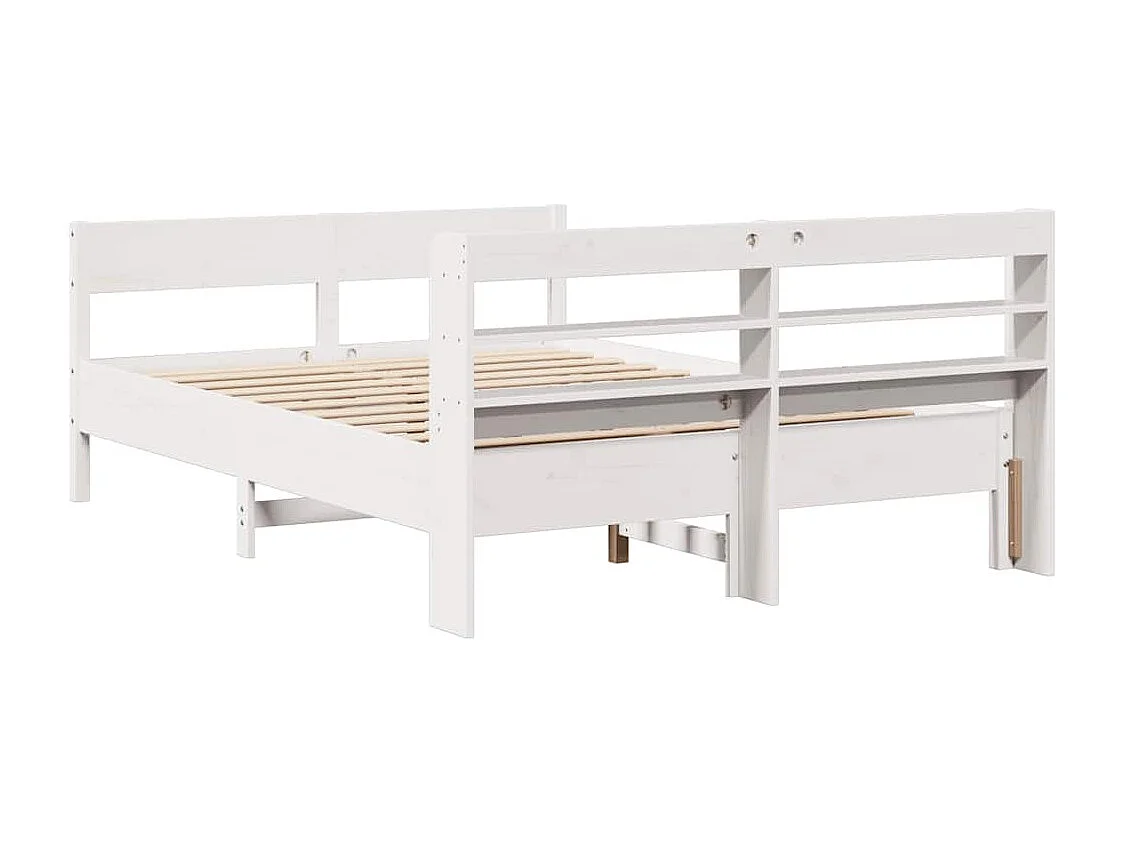 Cadre de lit sans matelas blanc 120x190 cm bois de pin massif