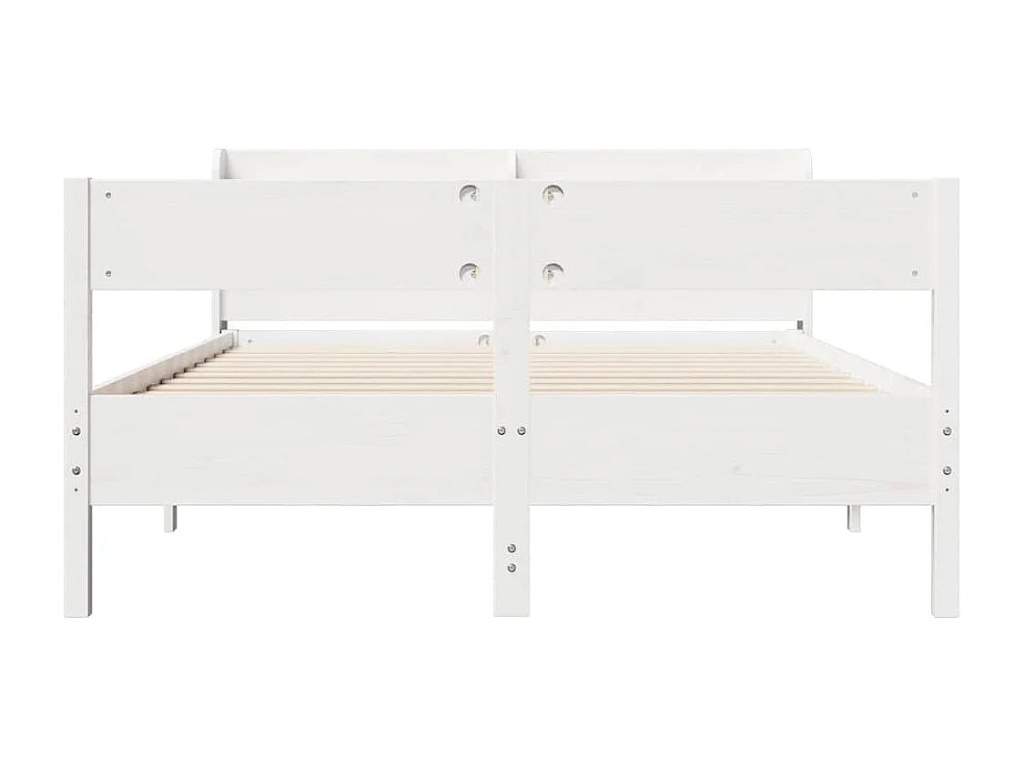 Massivholzbett ohne Matratze Weiß 120x190 cm Kiefernholz
