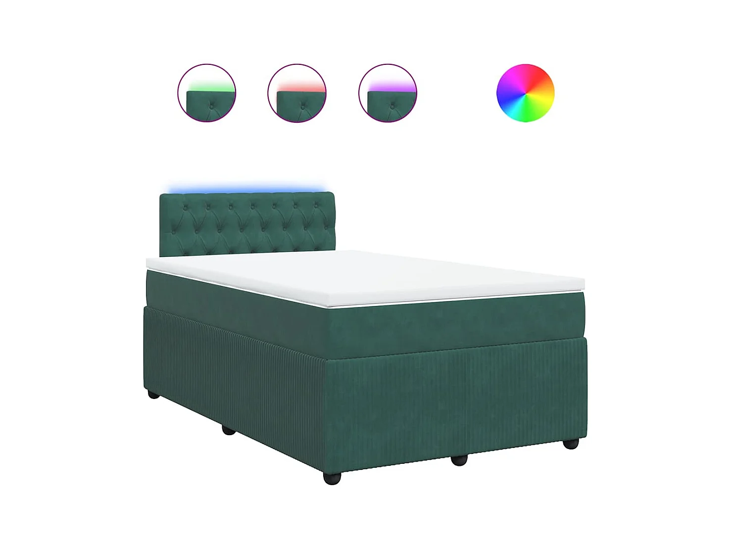 Boxspringbett mit Matratze Dunkelgrün 120x200 cm Samt