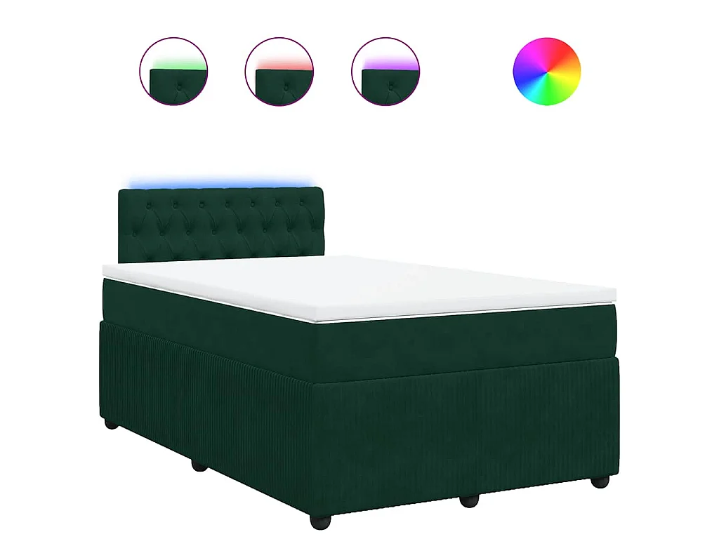 Boxspring met matras fluweel donkergroen 120x200 cm