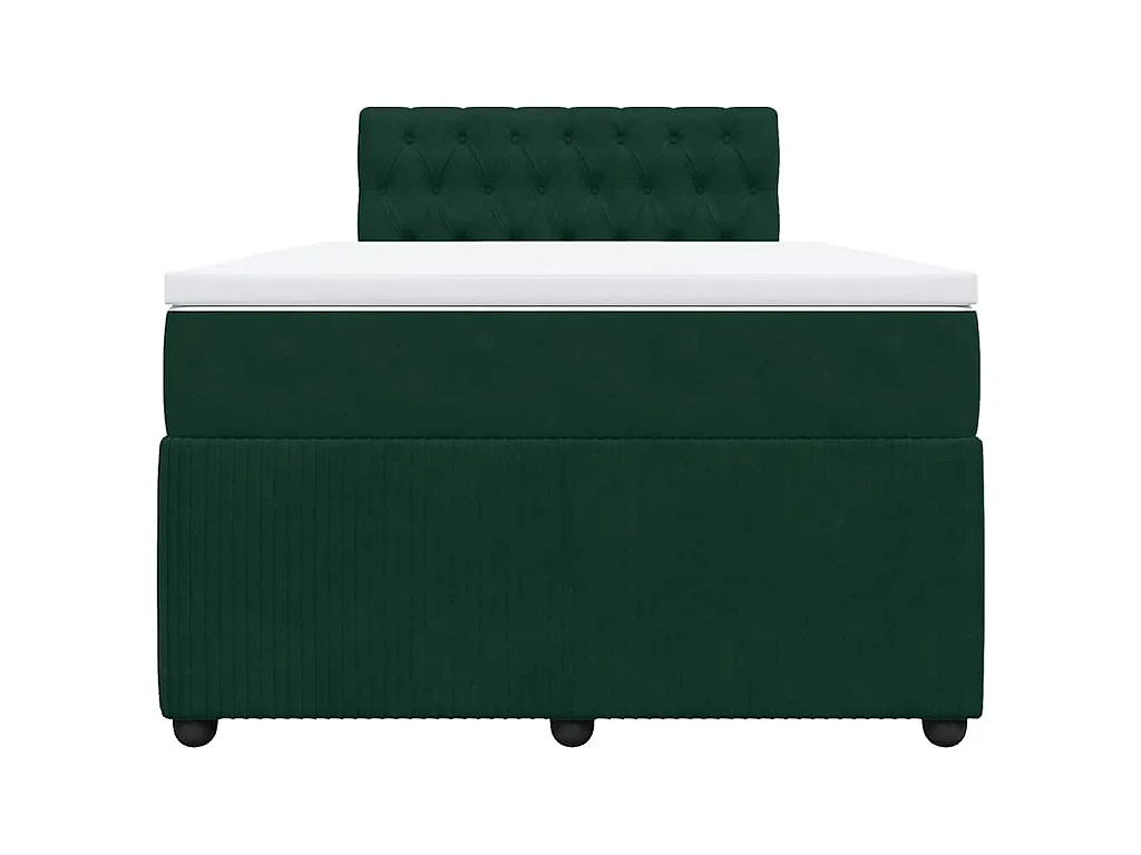 Boxspring met matras fluweel donkergroen 120x200 cm