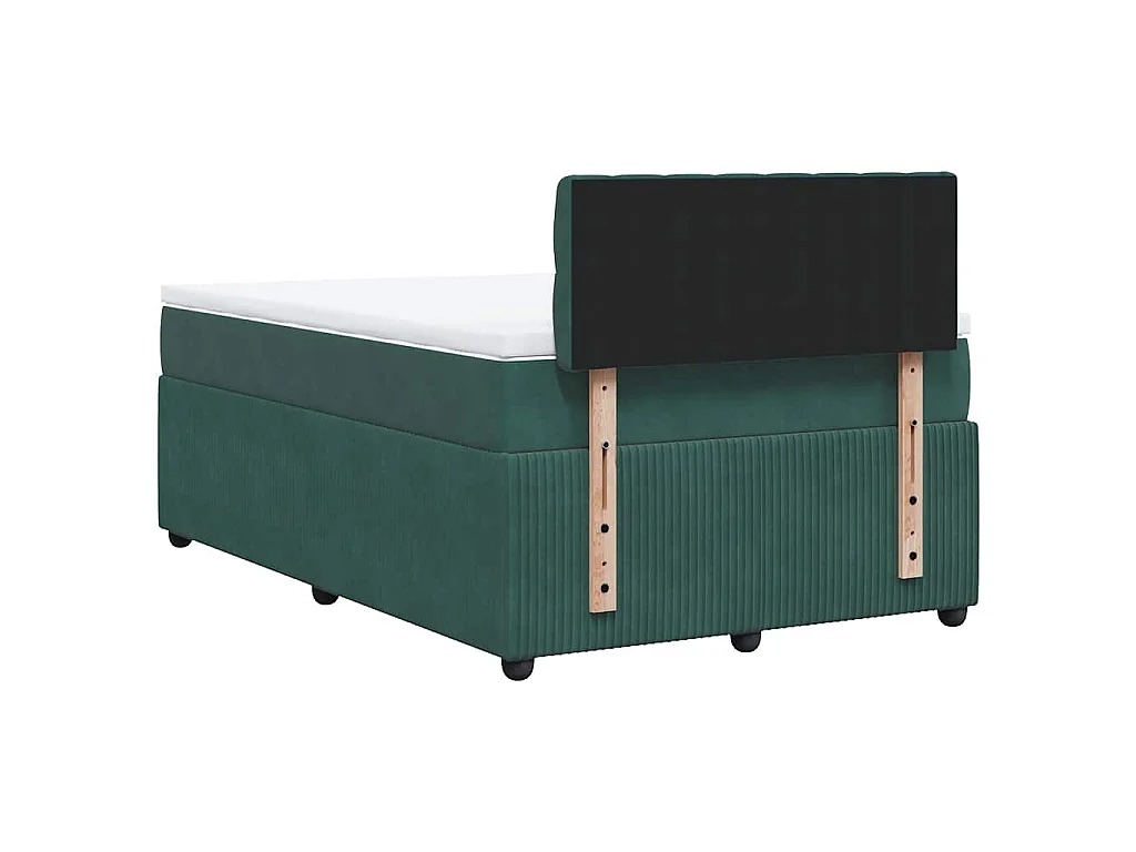 Boxspring met matras fluweel donkergroen 120x200 cm